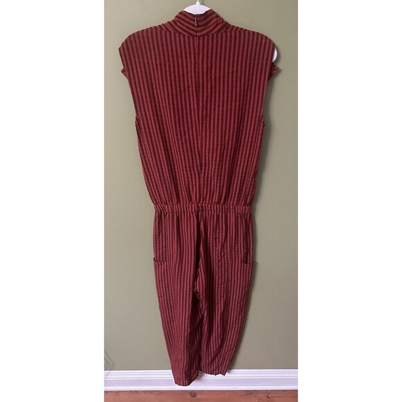 Zero + Maria Cornejo Red Striped Sleeveless Tasmeen Jumpsuit, Sz 6 V-Neck - Picture 6 of 9